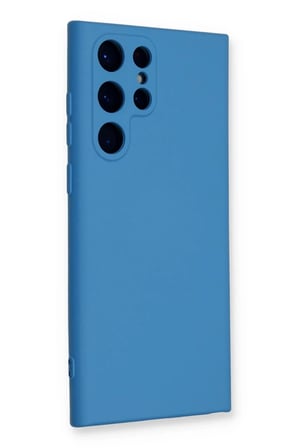 Bezos Samsung Galaxy S23 Ultra Uyumlu Kılıf Nano içi Kadife Silikon - Mavi CNK
