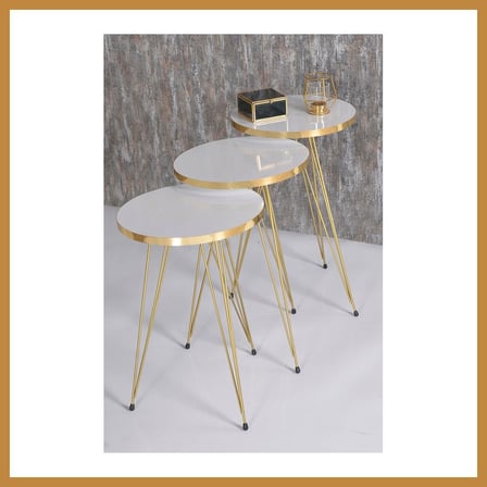 Bezos Gold Tel Zigon Beyaz 3'lü CNK