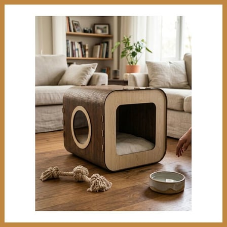 Bezos Özel Tasarım Fusion MDF Kedi Evi CNK
