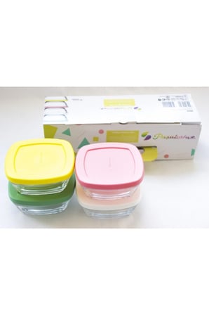 Pudding 96840 Saklama Kabı Renkli 4'lü 310 Cc