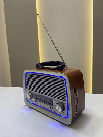 CANNAVARO CN-301 BT NOSTALJİK RADYO BLUETOOTH + LEDLİ + FENER + USB + SD CARD MP3 RADYO ÇALAR