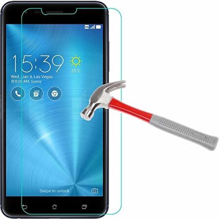 Asus Zenfone 3 Zoom ZE553KL Uyumlu Ekran Koruyucu Screen Protector Tempered Glass Kristal Netliğinde %100 HD Görüntü, Yüksek Kalite Temperli Kırılmaz Cam