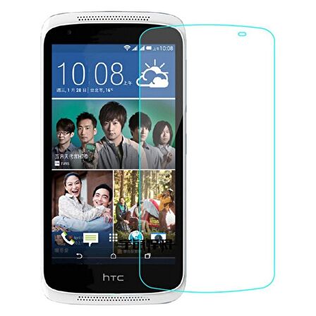 HTC Desire 526 Uyumlu Ekran Koruyucu Screen Protector Tempered Glass Kristal Netliğinde %100 HD Görüntü, Yüksek Kalite Temperli Kırılmaz Cam