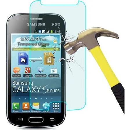 Samsung Galaxy S Duos S7562 Uyumlu Ekran Koruyucu Screen Protector Tempered Glass Kristal Netliğinde %100 HD Görüntü, Yüksek Kalite Temperli Kırılmaz Cam
