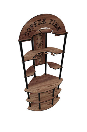 RİSTRETTO KAHVE KÖŞESİ RAFI CEVİZ