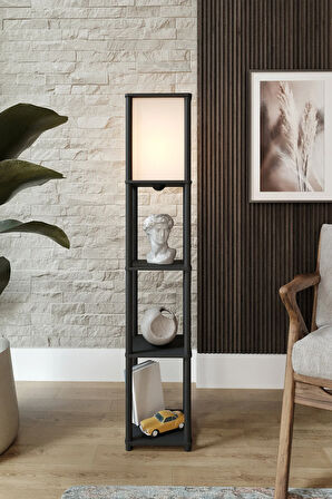 SAKAKİ RAFLI LAMBADER SİYAH