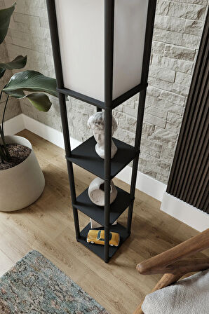 SAKAKİ RAFLI LAMBADER SİYAH