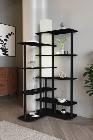 CROSS RAFLI  LAMBADER KİTAPLIK SİYAH