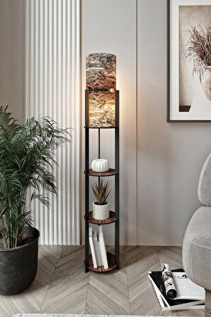 RADIANTE YUVARLAK RAFLI LAMBADER MADRAN CEVİZ