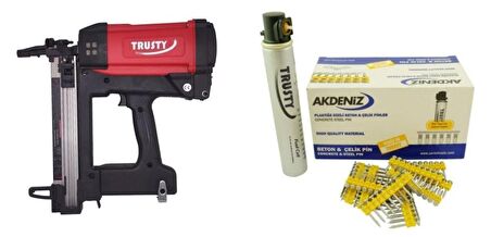 Akdeniz Trusty Betona Gazlı Çivi Çakma Tabancası ( 15-40mm)) + 5000 Çivi ve Gaz Tüpü