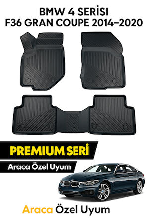 BMW 4 Serisi F36 Gran Coupe 2014–2020 Uyumlu 3D Kauçuk Oto Paspas
