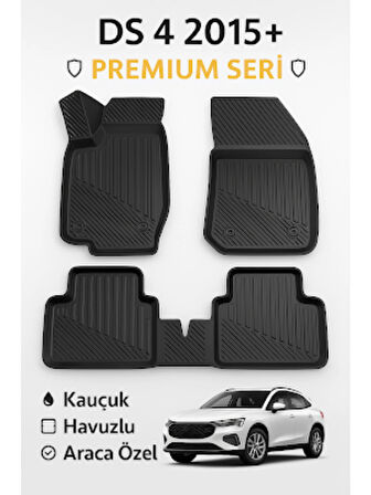 DS4 2015 Sonrası Uyumlu 3D Kauçuk Oto Paspas – Premium Seri