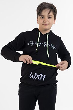 Erkek Çocuk Born Baskılı Kapşonlu Sweatshirt 9-12Yaş 14023