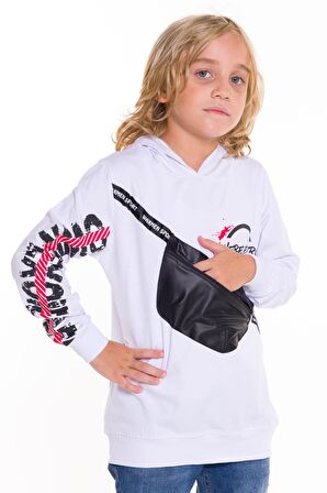 Erkek Çocuk Kapşonlu Cep Detaylı Sweatshirt 9-14 Yaş 14029