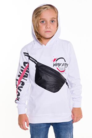 Erkek Çocuk Kapşonlu Cep Detaylı Sweatshirt 9-14 Yaş 14029