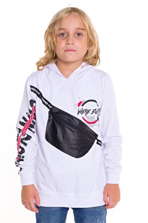 Erkek Çocuk Kapşonlu Cep Detaylı Sweatshirt 9-14 Yaş 14029