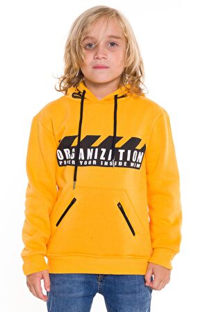 Erkek Çocuk Organization Yazı Baskılı Kapşonlu Sweatshirt 14124