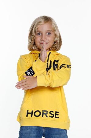 Erkek Çocuk Baskılı Kapşonlu Sweatshirt 9-13 Yaş 14150