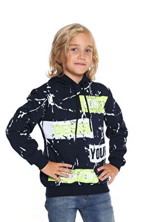 Erkek Çocuk Design Baskı Kapşonlu Sweatshirt 9-14 Yaş 14151