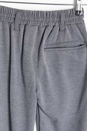 Füme Beli  Bağcıklı Duble Paça Erkek Çocuk Jogger Kumaş Pantolon 20745
