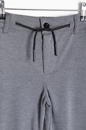 Füme Beli  Bağcıklı Duble Paça Erkek Çocuk Jogger Kumaş Pantolon 20745
