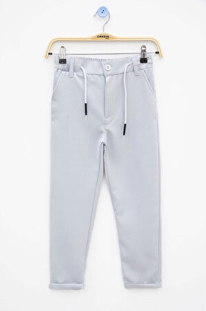 Erkek Çocuk Duble Paça Gri Kumaş Pantolon 21142