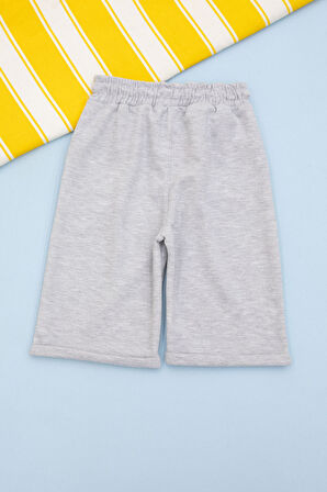Gri Beli Lastikli Jogger Kumaş Basic Erkek Çocuk Şort 21157