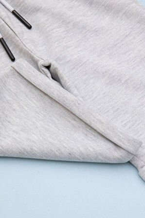 Gri Beli Lastikli Jogger Kumaş Basic Erkek Çocuk Şort 21157