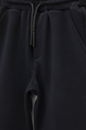 Siyah  Beli Lastikli Ponpon Kumaş Basic Erkek Çocuk Şort 21166