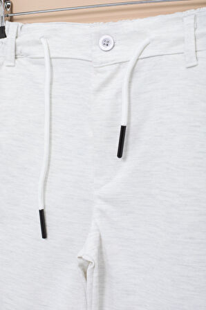 Açık Gri Erkek Çocuk Beli Lastikli Basic Şort 21189