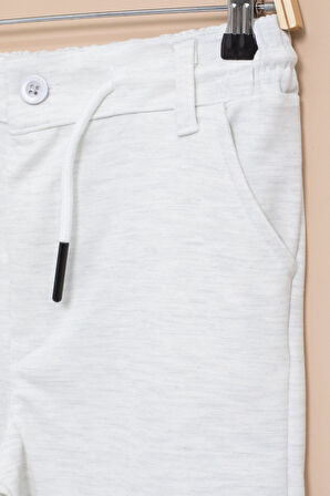 Açık Gri Erkek Çocuk Beli Lastikli Basic Şort 21189