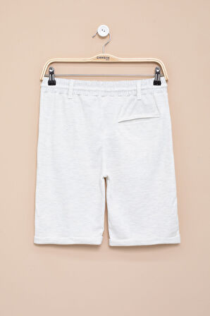 Açık Gri Erkek Çocuk Beli Lastikli Basic Şort 21189