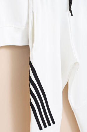 Beyaz Erkek Çocuk Keep Going Yazılı Şeritli Erkek Çocuk Kapüşonlu Eşofman Takımı 23417