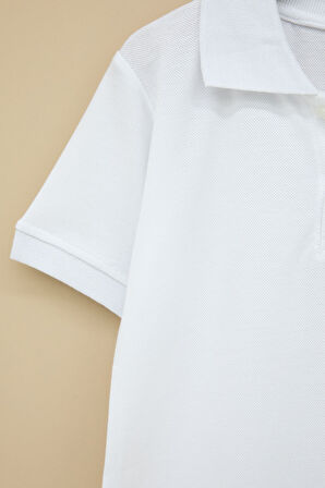 Kız Çocuk Polo Yaka Kısa Kollu 2'li Okul Tişörtü 21413