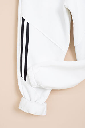 Beyaz Şerit Detaylı Yazı Baskılı Beli Lastikli Erkek Çocuk Eşofman Altı 21454