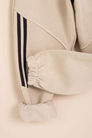 Bej Şerit Detaylı Yazı Baskılı Beli Lastikli Erkek Çocuk Eşofman Altı 21458