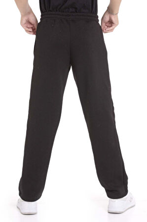 Siyah Erkek Çocuk Çima Detaylı Şardonlu Eşofman Altı 21469