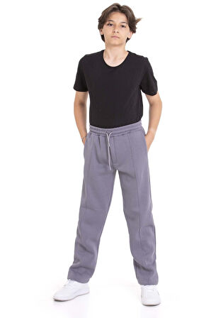 Gri Erkek Çocuk Çima Detaylı Şardonlu Eşofman Altı 21471