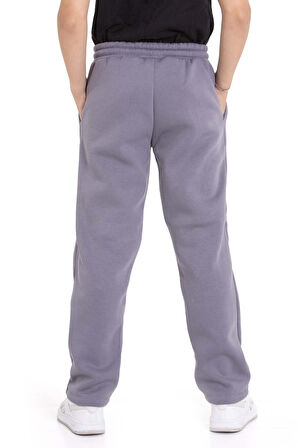 Gri Erkek Çocuk Çima Detaylı Şardonlu Eşofman Altı 21471