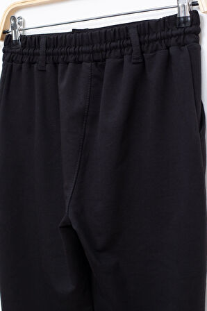 Siyah Duble Paça Beli Bağcıklı Erkek Çocuk Kumaş Pantolon  22677