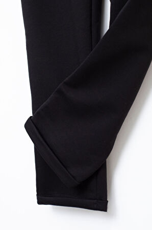 Siyah Duble Paça Beli Bağcıklı Erkek Çocuk Kumaş Pantolon  22677