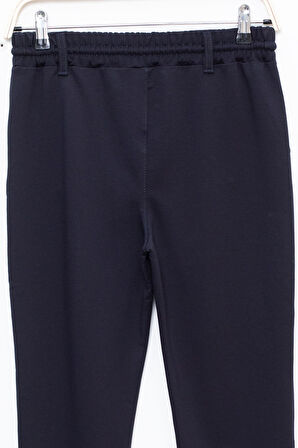 Lacivert Duble Paça Beli Bağcıklı Erkek Çocuk Kumaş Pantolon  22678