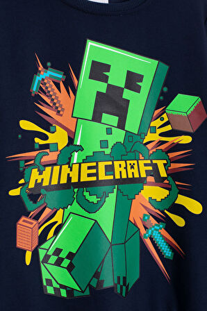 Lacivert Erkek Çocuk Karakter Baskılı Bisiklet Yaka Eşofman Takımı 23267