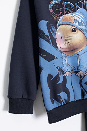 Antrasit Cool Fare Baskılı Şardonlu Erkek Çocuk Eşofman Takımı 23292