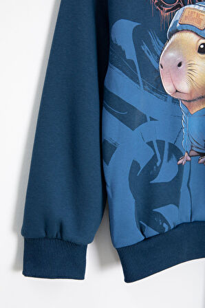 Mavi Cool Fare Baskılı Şardonlu Erkek Çocuk Eşofman Takımı 23300