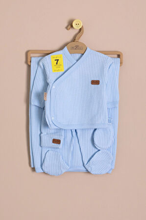 Mavi Erkek Bebek Petekli 7'li Hastane Çıkışı Seti  23332