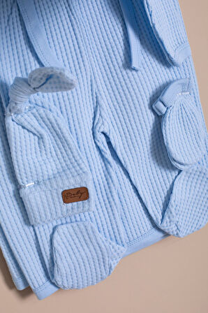 Mavi Erkek Bebek Petekli 7'li Hastane Çıkışı Seti  23332