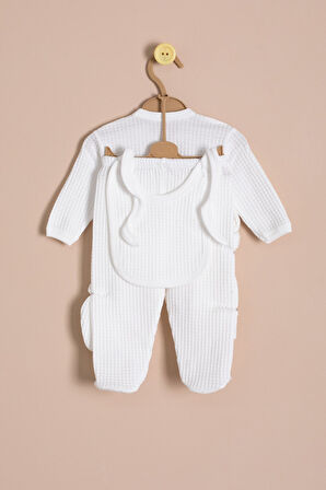 Ekru Petekli  7'li Bebek Hastane Çıkışı Seti Unisex 23334