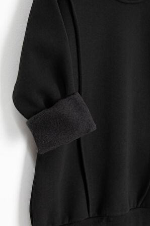 Siyah Erkek Çocuk Arma Detaylı Şardonlu Eşofman Takımı 23349