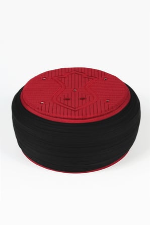 Çocuk Namaz Sarığı - Siyah Kumaş - Bordo Takke - Yuvarlak Sarım - Nâli Şerif - 4 metre